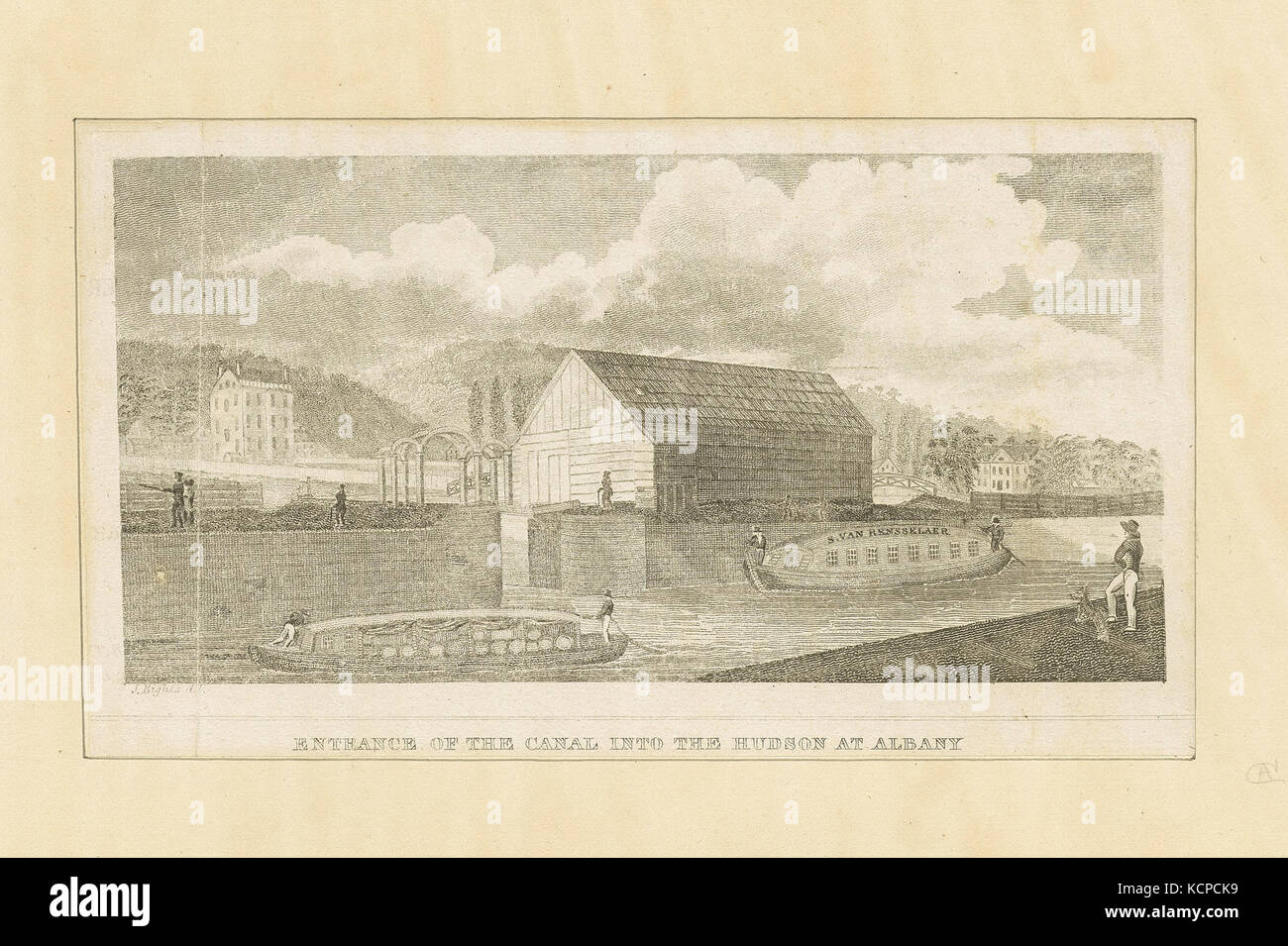 Ingresso del canale in Hudson presso Albany (NYPL B13476046 422161) Foto Stock