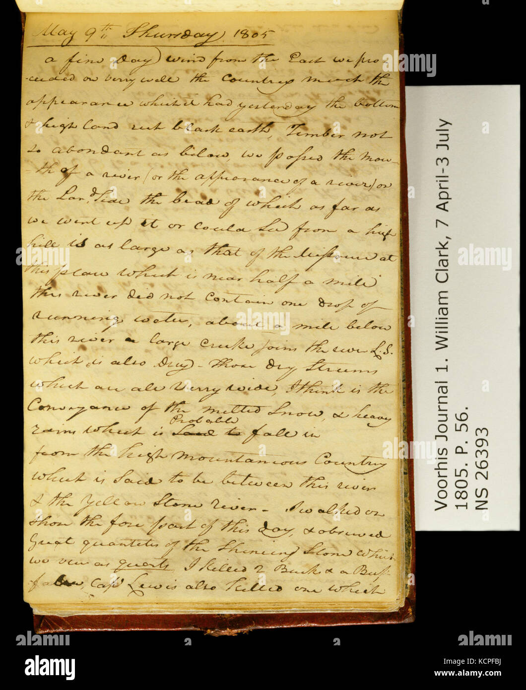 Clark Famiglia volume di raccolta 1. Voorhis Gazzetta n. 1, pagina 56, 9 maggio 1805 Foto Stock