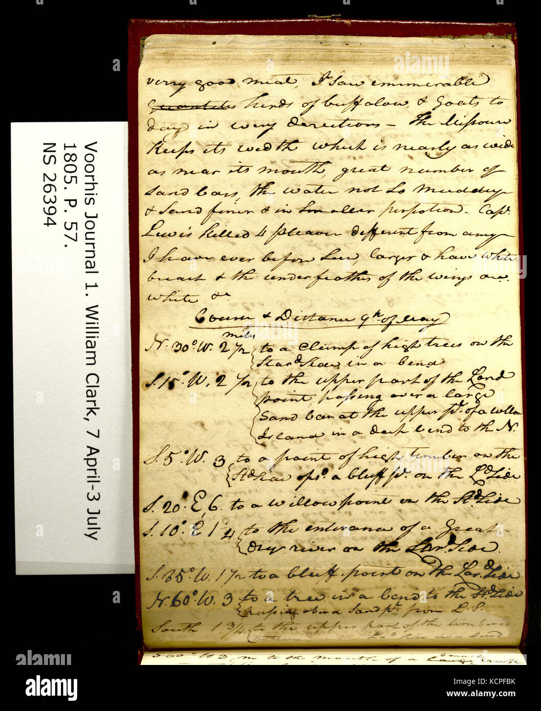 Clark Famiglia volume di raccolta 1. Voorhis Gazzetta n. 1, pagina 57, 9 maggio 1805 Foto Stock