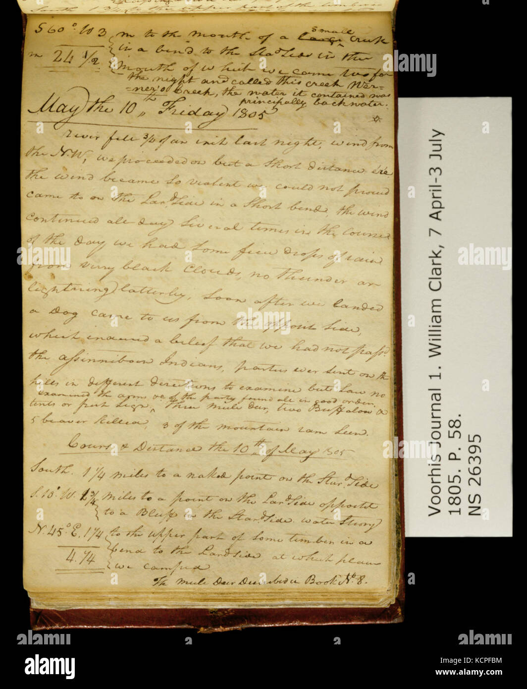 Clark Famiglia volume di raccolta 1. Voorhis Gazzetta n. 1, pagina 58, 9 Maggio 10, 1805 Foto Stock