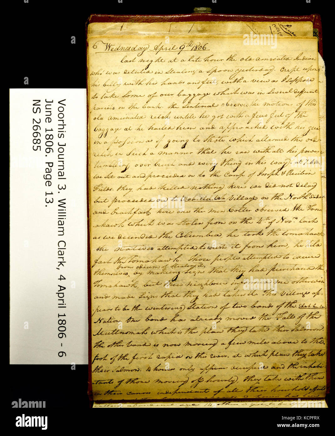 Clark Famiglia volume di raccolta 3. Voorhis Gazzetta n. 3, pagina 13, Aprile 9, 1806 Foto Stock