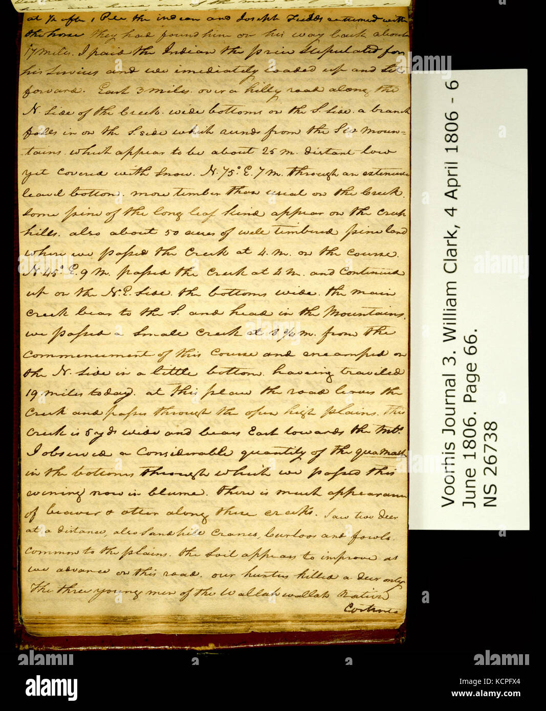 Clark Famiglia volume di raccolta 3. Voorhis Gazzetta n. 3, pagina 66, 2 maggio 1806 Foto Stock