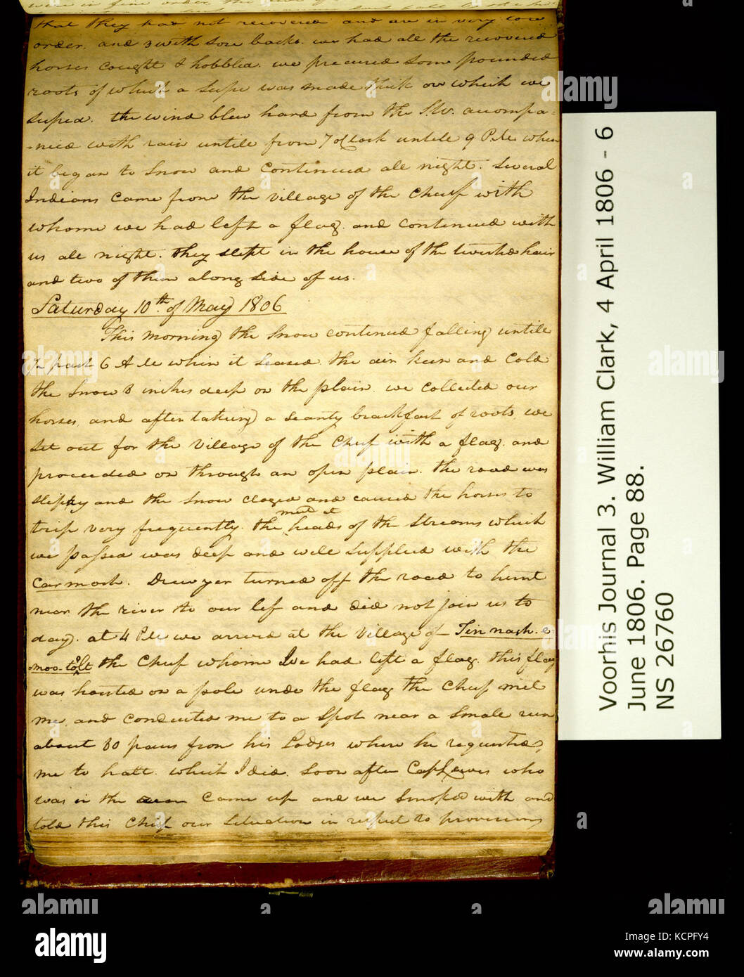 Clark Famiglia volume di raccolta 3. Voorhis Gazzetta n. 3, pagina 88, 9 Maggio 10, 1806 Foto Stock