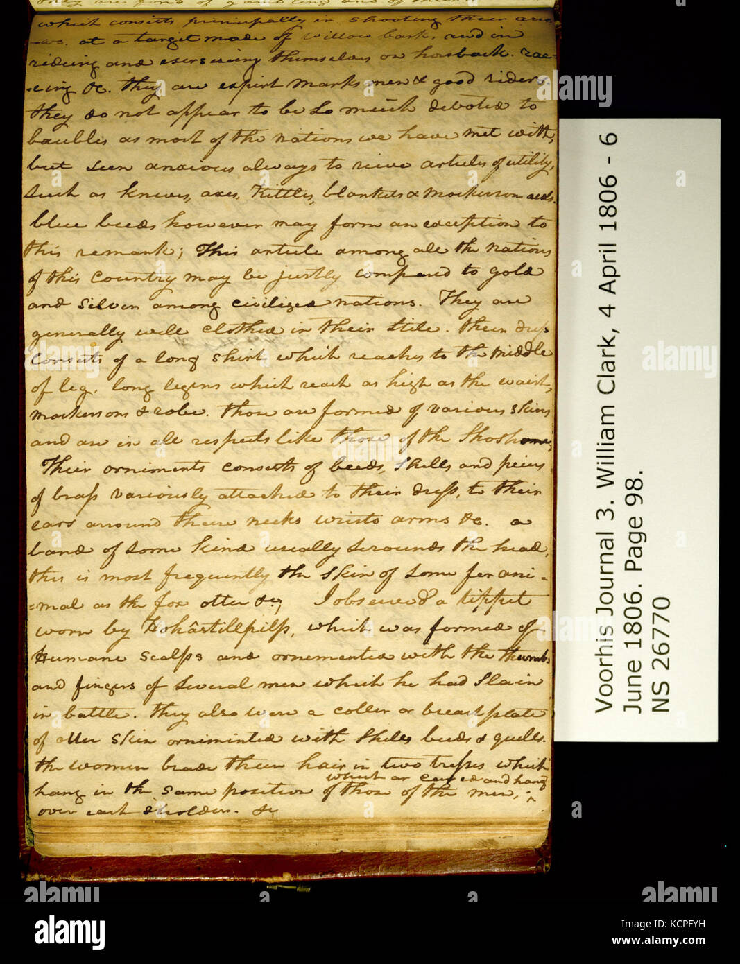 Clark Famiglia volume di raccolta 3. Voorhis Gazzetta n. 3, pagina 98, 13 maggio 1806 Foto Stock