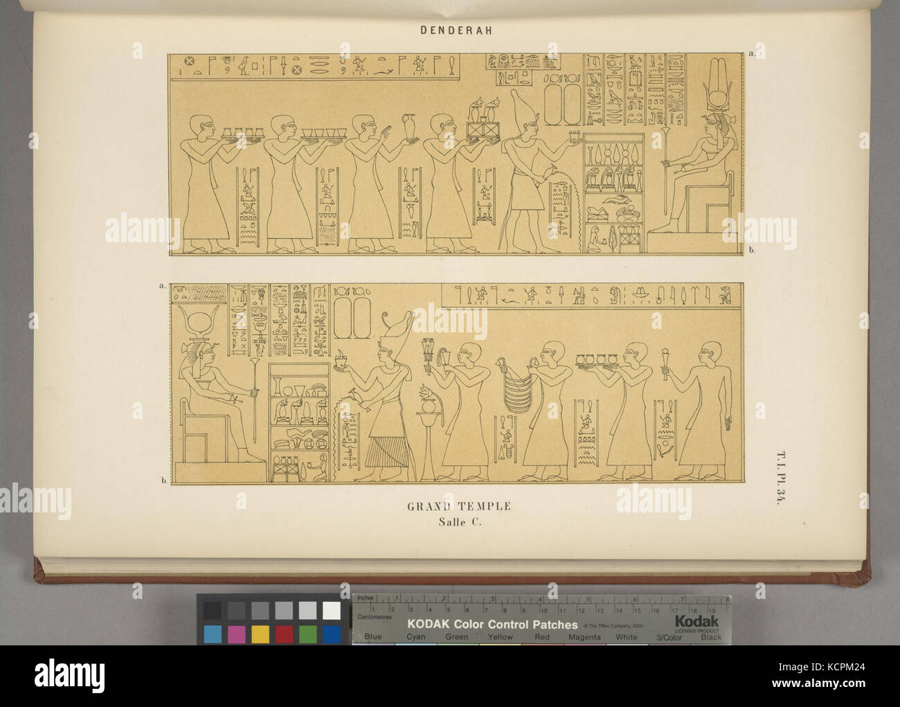 Denderah. Grande tempio. Salle C (NYPL B16461786 1547882) Foto Stock