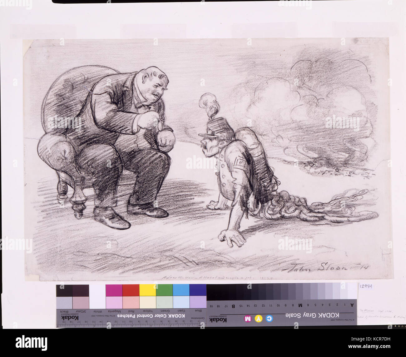 Dopo la guerra una medaglia e forse di un lavoro Foto Stock