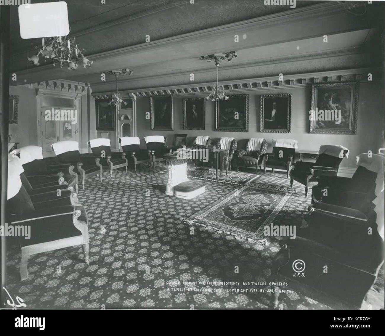 Sala del Consiglio della prima Presidenza e i dodici Apostoli 02 Foto Stock