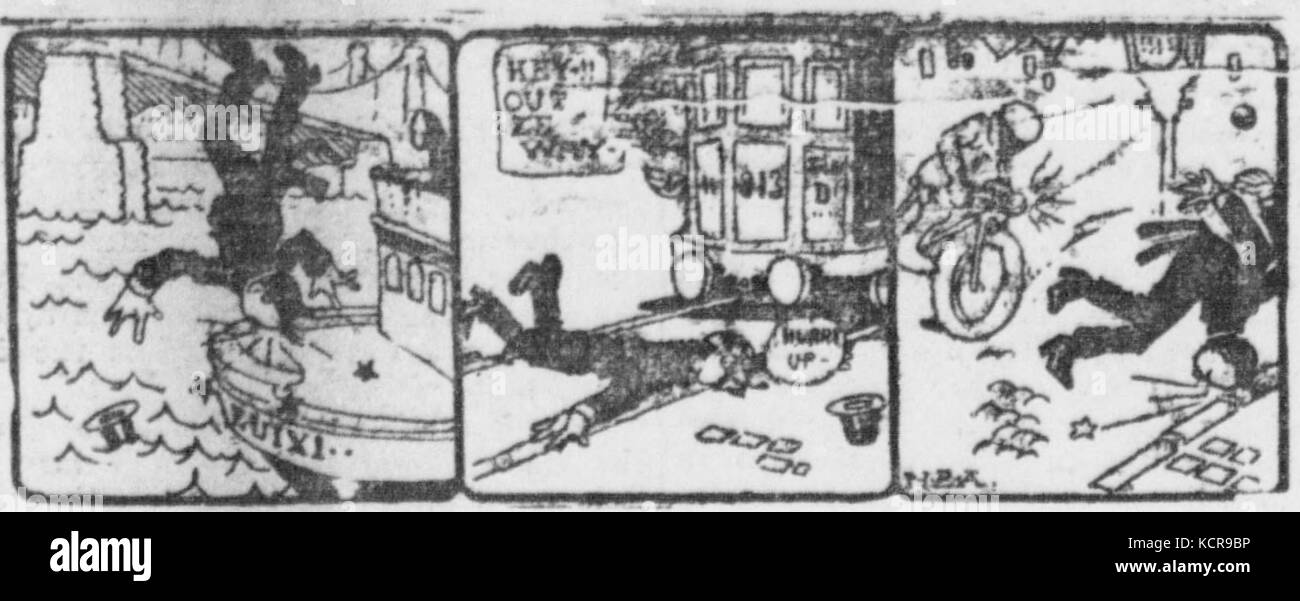 Cartoon circa la morte di Auguste Blondin Foto Stock