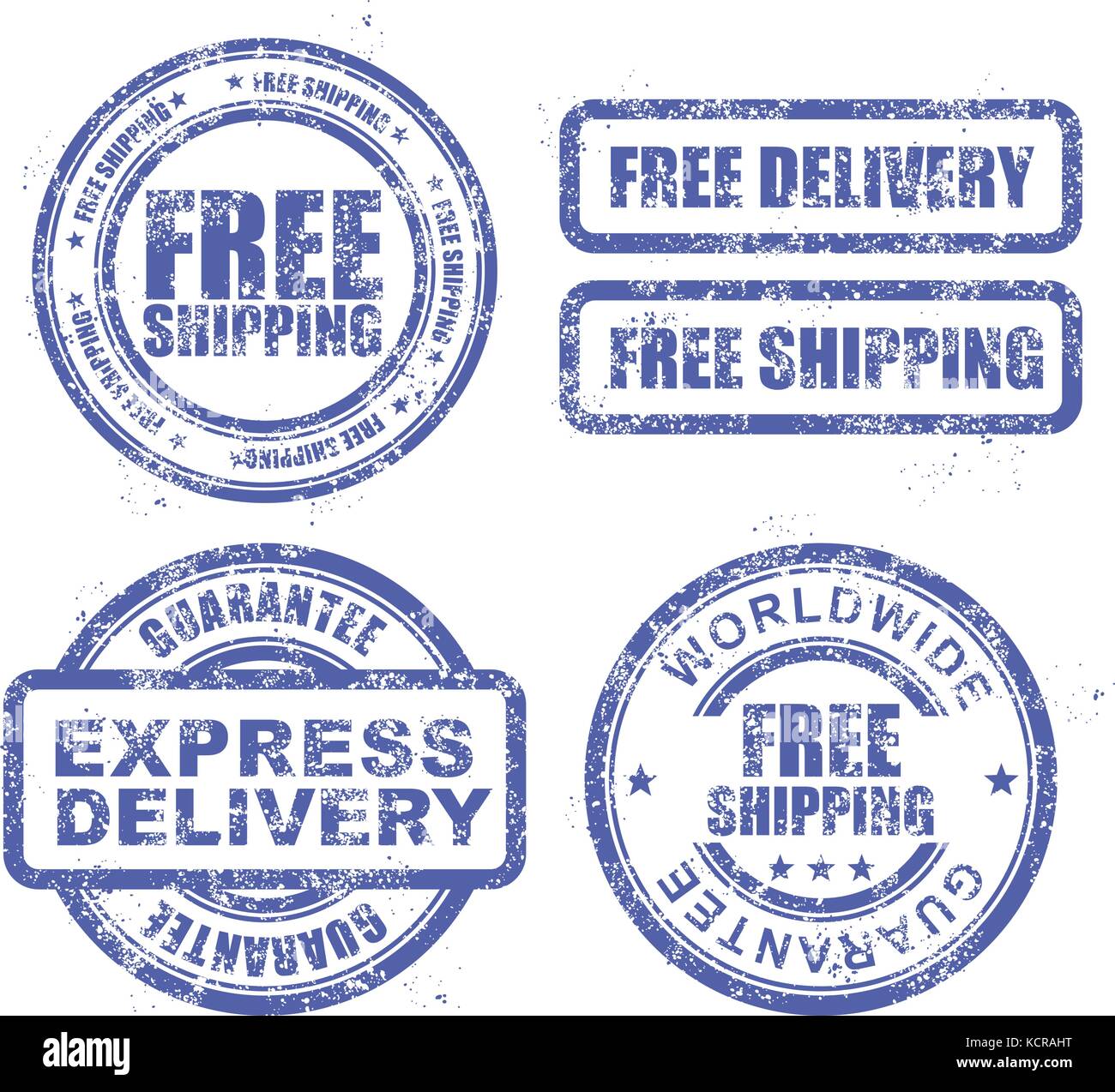Express consegna e spedizione gratuita in tutto il mondo - blu grunge timbri  Immagine e Vettoriale - Alamy