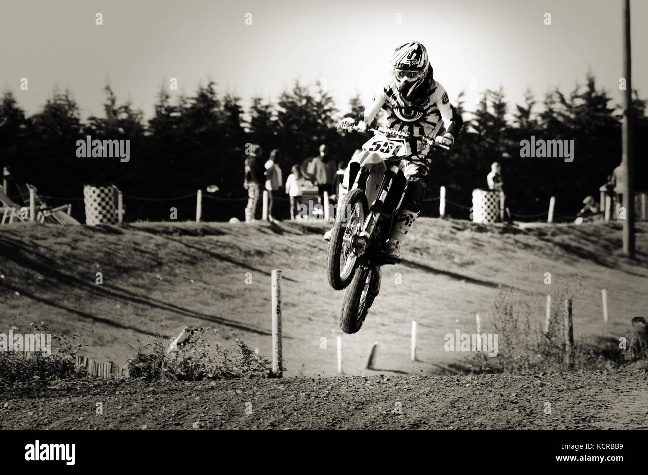 Motocross moto in azione Foto Stock