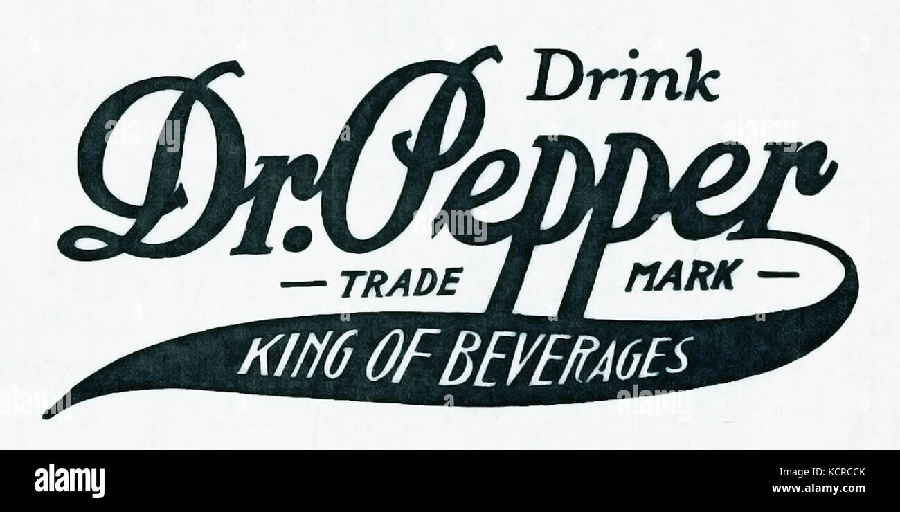 Dr Pepper marchio 1910 Foto Stock