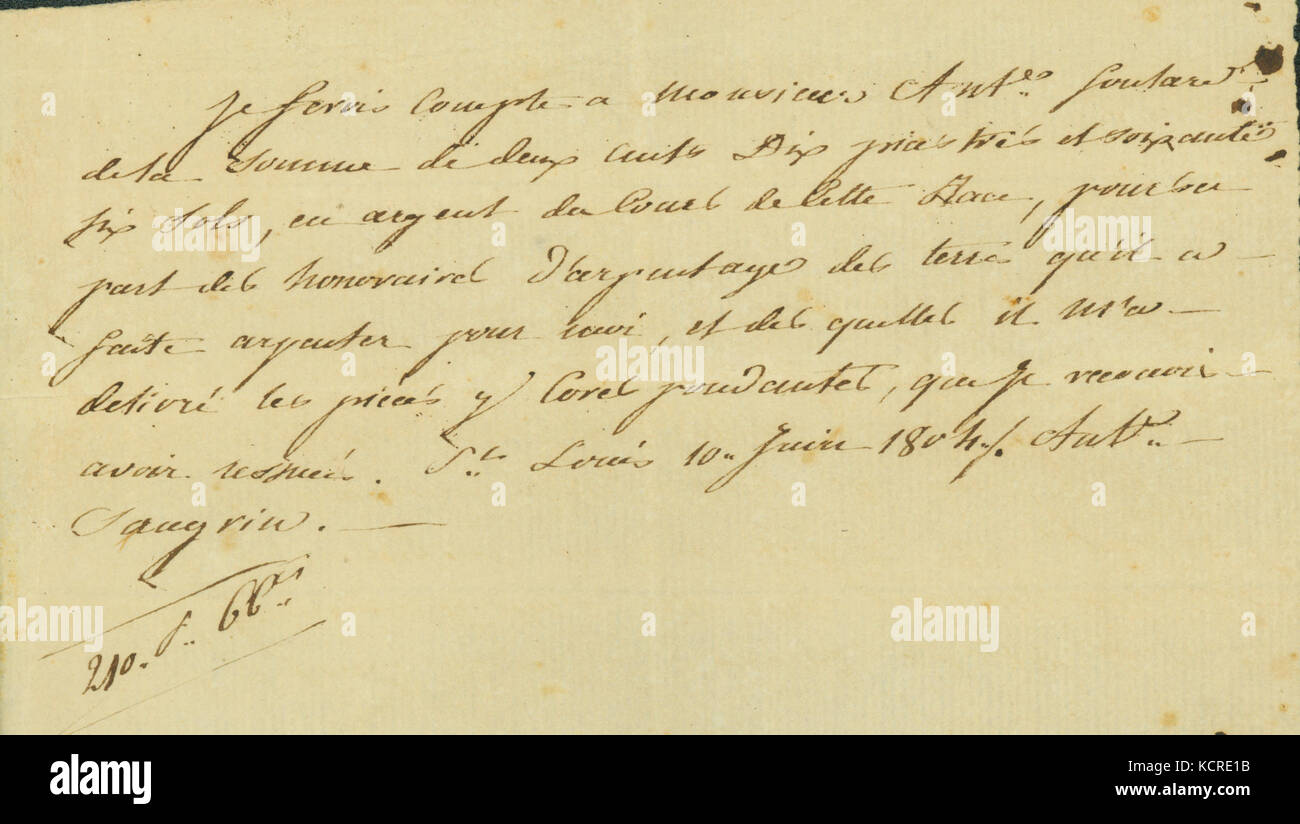 Conto di lunedi Boissi con il Dott. A. F. Saugrain, Aprile 26, 1800 1805 Foto Stock