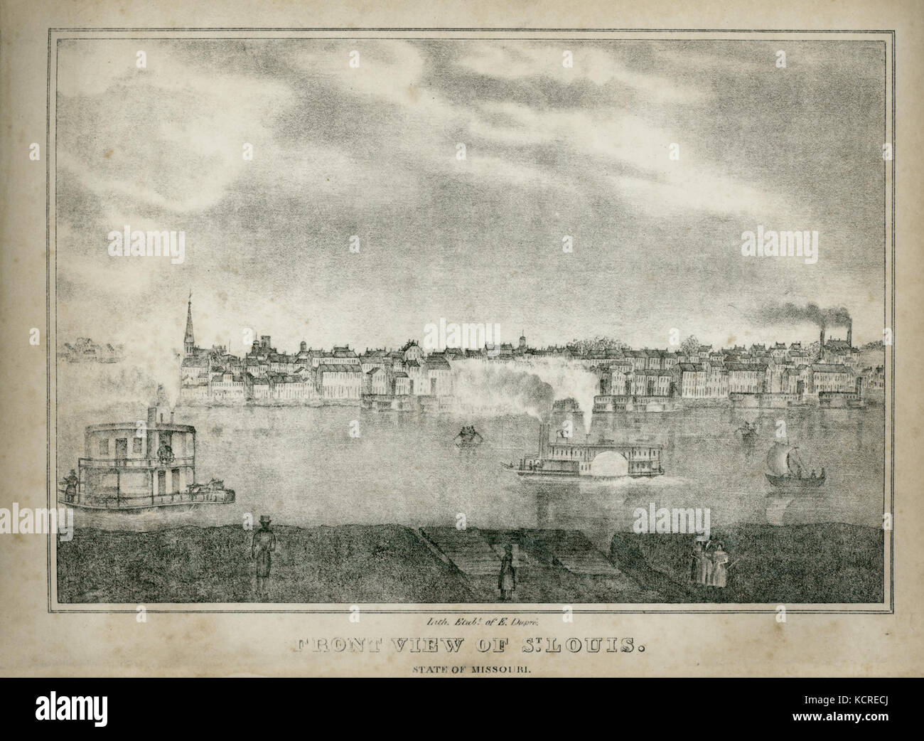 Vista frontale di St. Louis. (Da Atlante della città e della contea di San Luigi da congressional township) Foto Stock