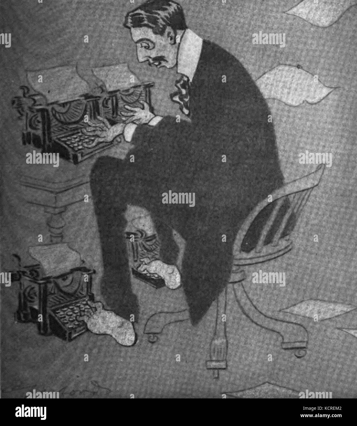 La caricatura di Arnold Bennett Foto Stock