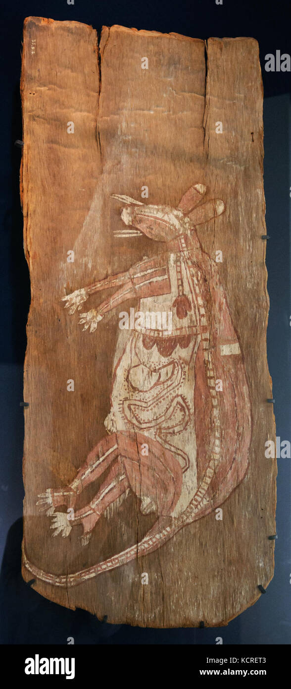Australie Aborigene ancetre totemique kangourou Foto Stock