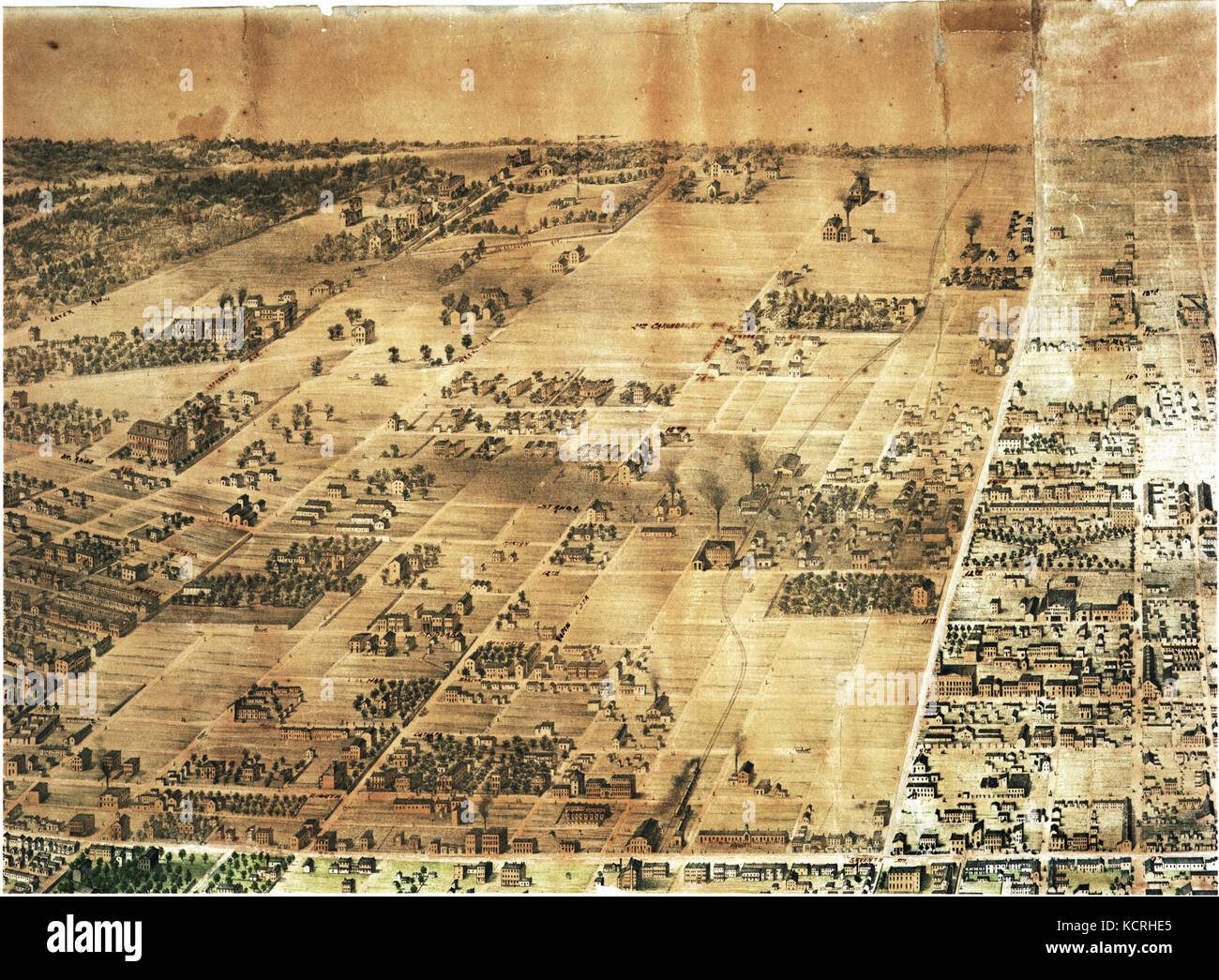 Vista panoramica di San Louis, Mo. (in alto a sinistra al centro dettaglio) Foto Stock