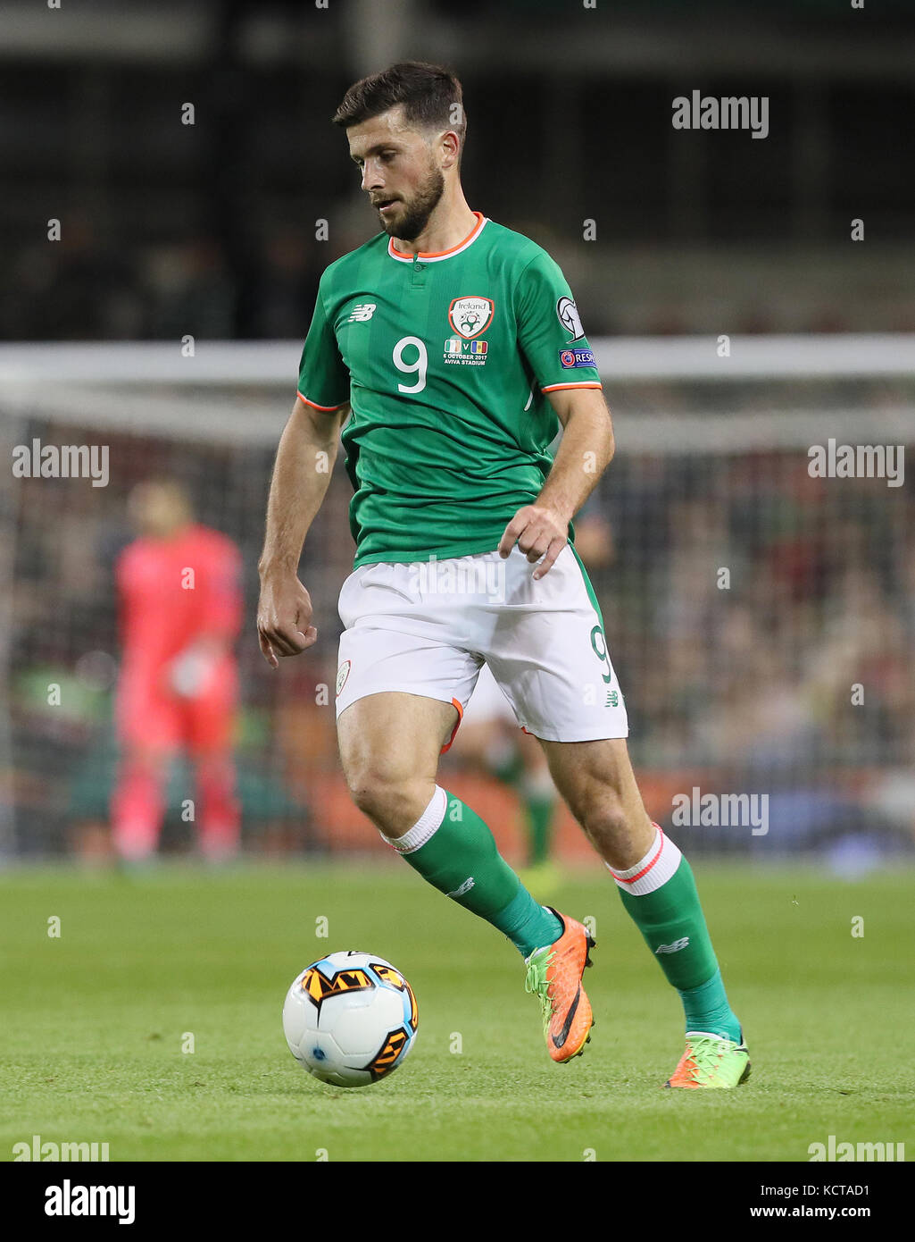 Republic of Ireland's Shane Long durante le qualificazioni della Coppa del mondo FIFA 2018, partita del gruppo D allo stadio Aviva di Dublino. PREMERE ASSOCIAZIONE foto. Data immagine: Venerdì 6 ottobre 2017. Vedi la storia della Repubblica DI CALCIO della PA. Il credito fotografico dovrebbe essere: Brian Lawless/PA Wire. . Foto Stock