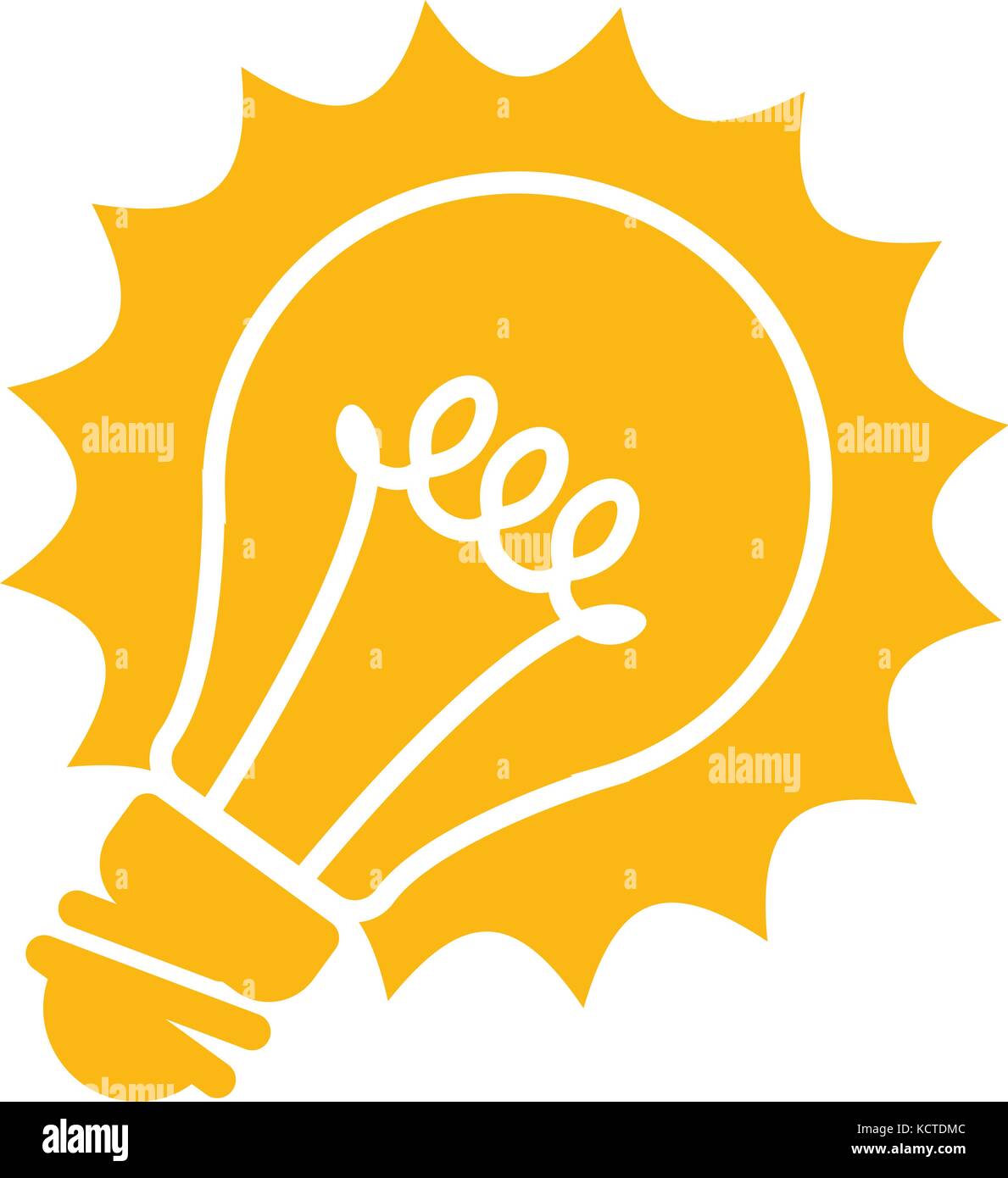 Incandescente Icona lampadina - idea concept Illustrazione Vettoriale