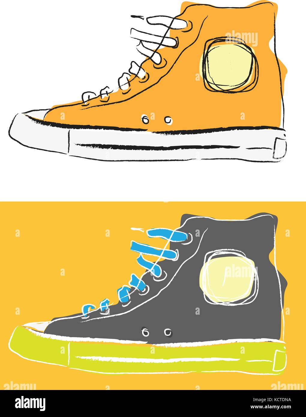 Disegno stilizzato di scarpe sportive vista laterale Immagine e Vettoriale  - Alamy