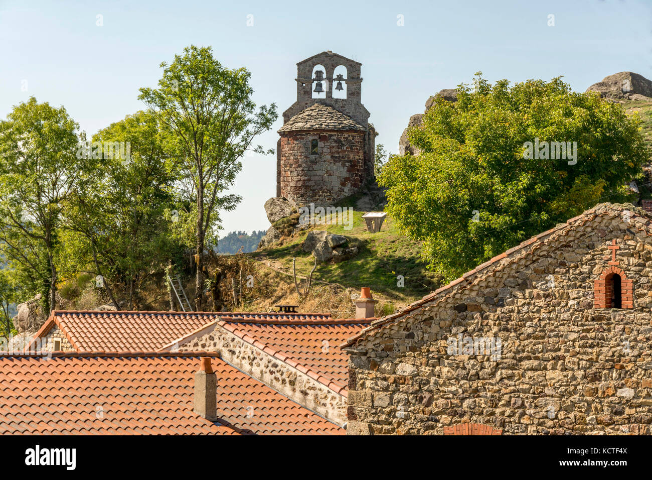 La cappella di San Giacomo sulla Via di San Giacomo a Rochegude village. Haute Loire. Auvergne Francia Foto Stock