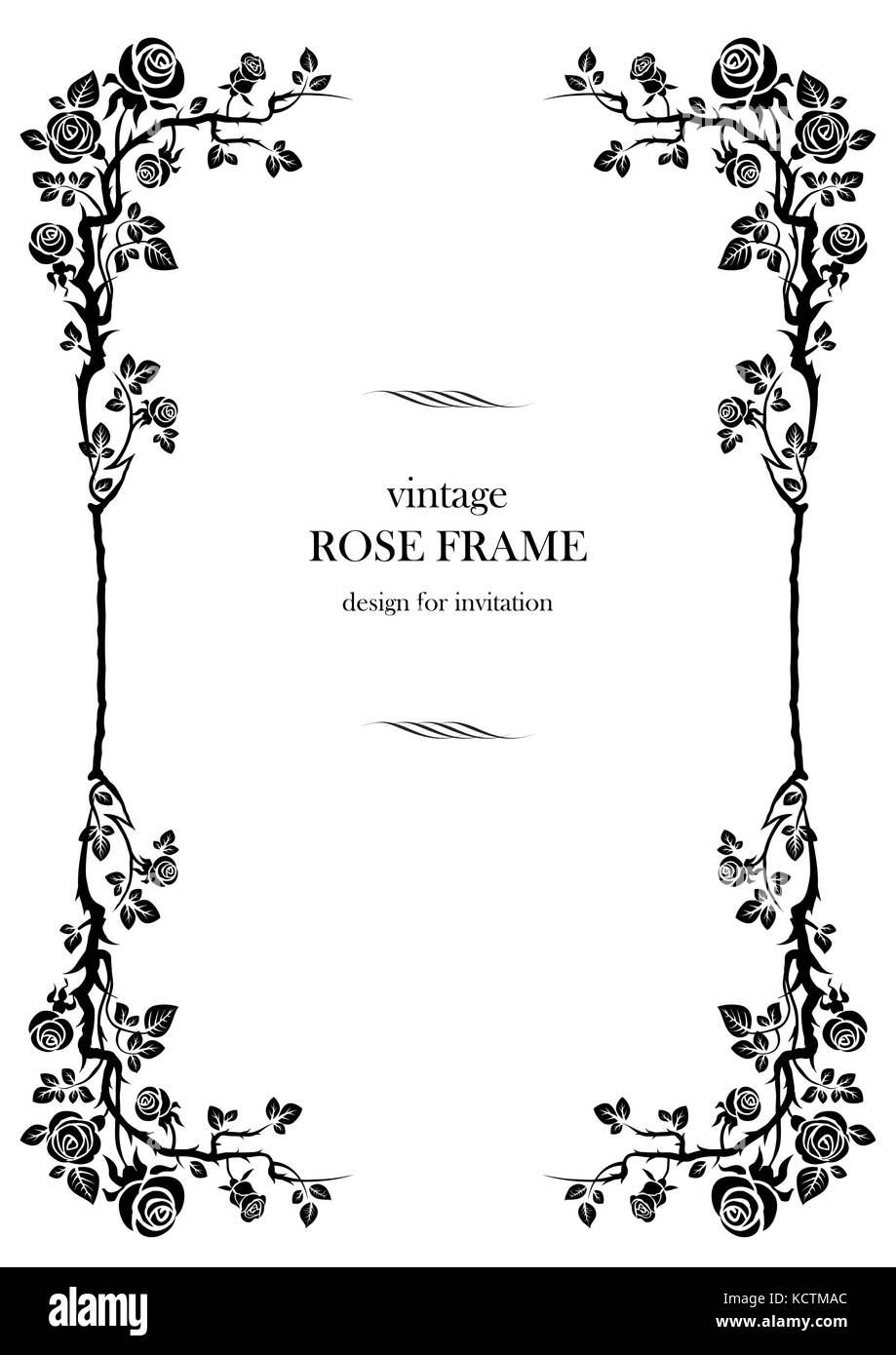 Rosa nero telaio Illustrazione Vettoriale