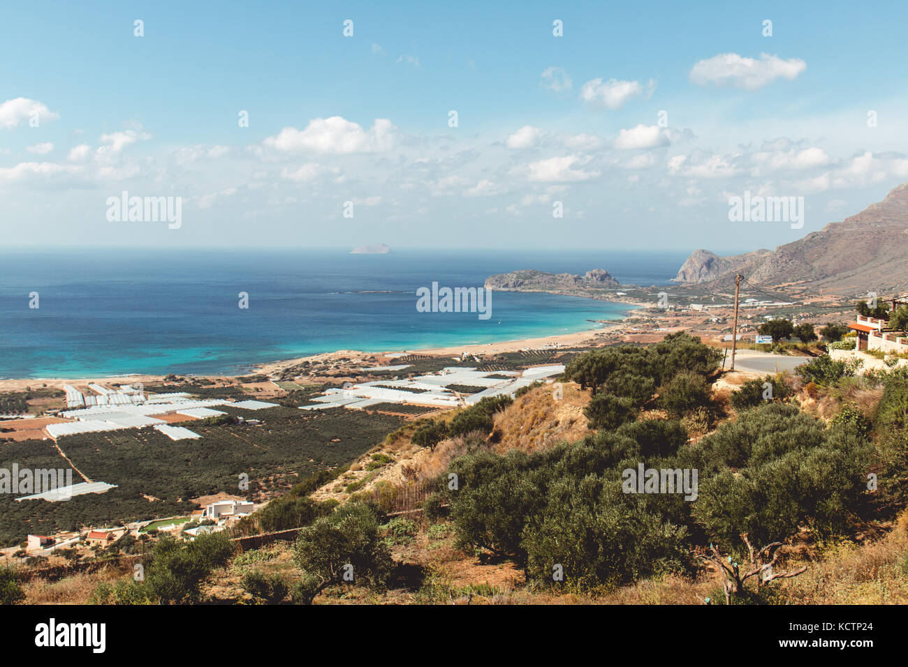 Ottobre 3rd, 2017, falasarna, Creta, Grecia - vista della spiaggia di falasarna, un antico porto greco città sulla costa nord occidentale di Creta. Foto Stock