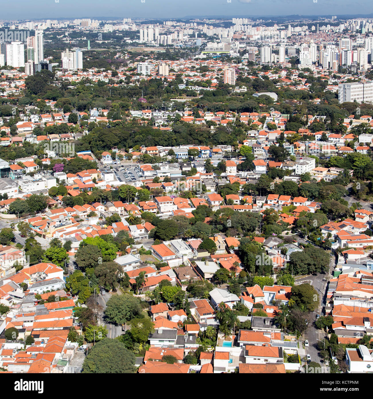 Vista aerea del quartiere Alto da Lapa nella città di São Paulo - Brasile. Foto Stock