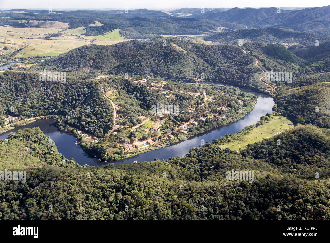 Vista aerea - fiume Tietê Foto Stock