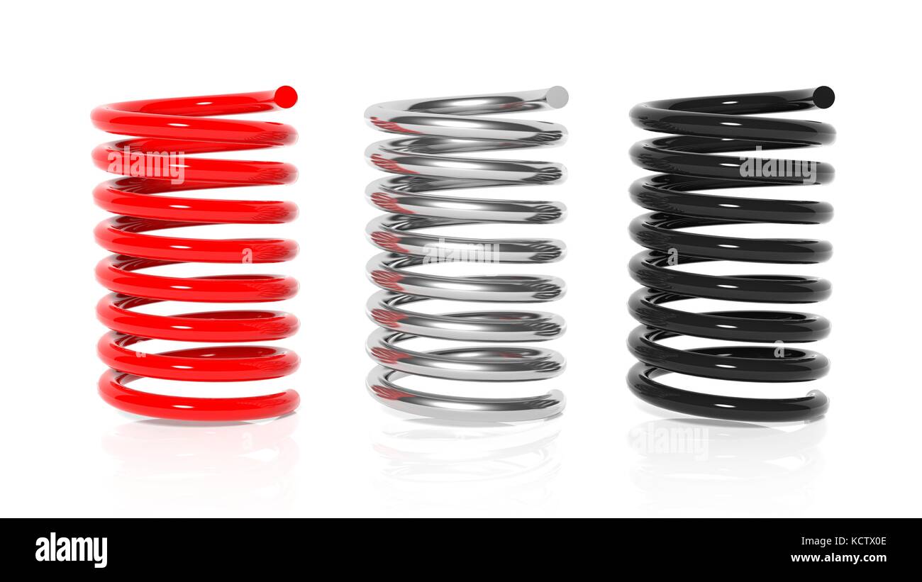 Auto molla di acciaio, isolato su sfondo bianco Foto Stock