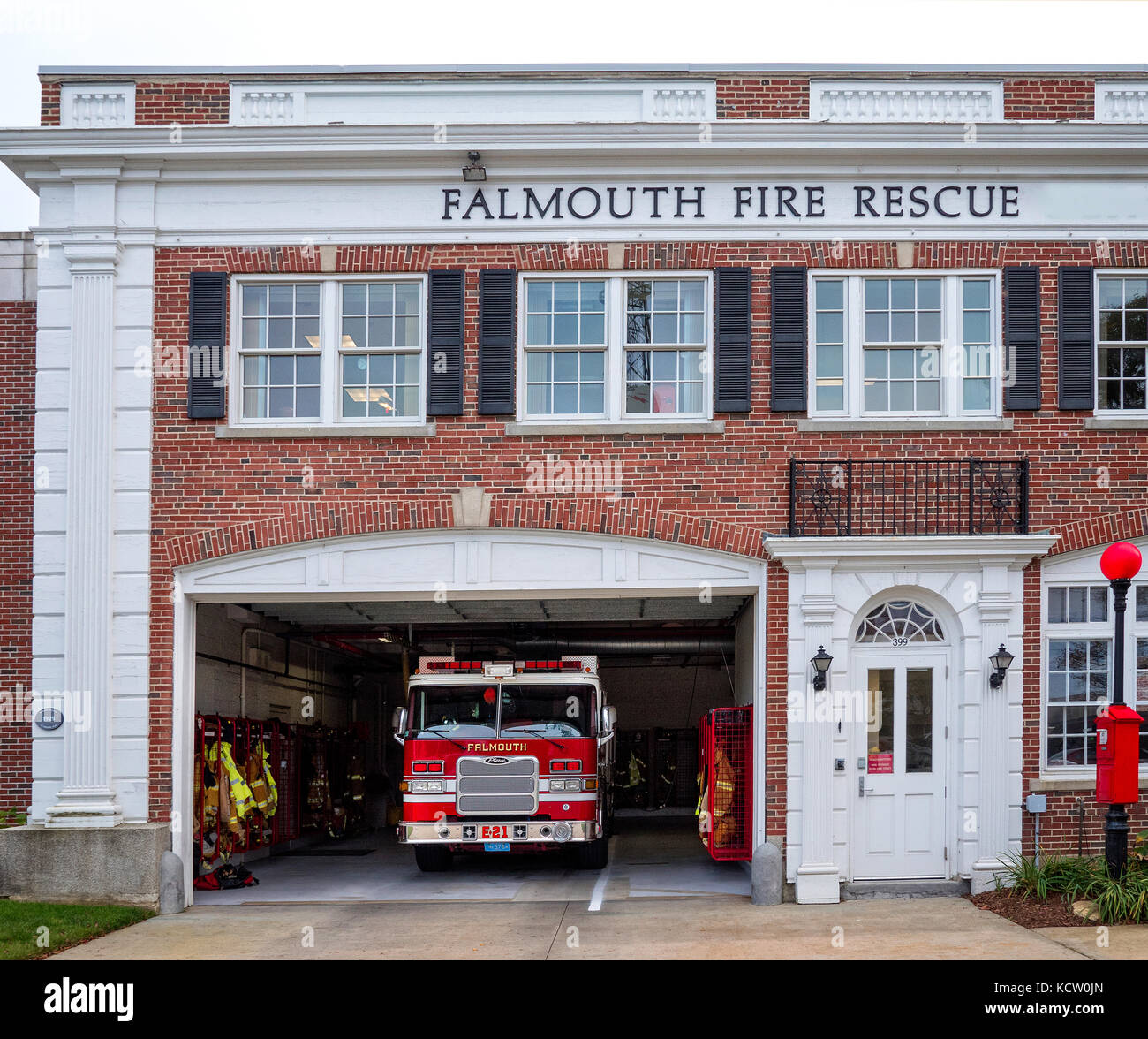 Edificio dei vigili del fuoco a Falmouth, Massachusetts, USA Foto Stock