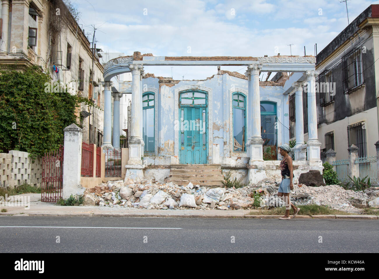 Decadendo mansion, Vedado, Havana, Cuba Foto Stock