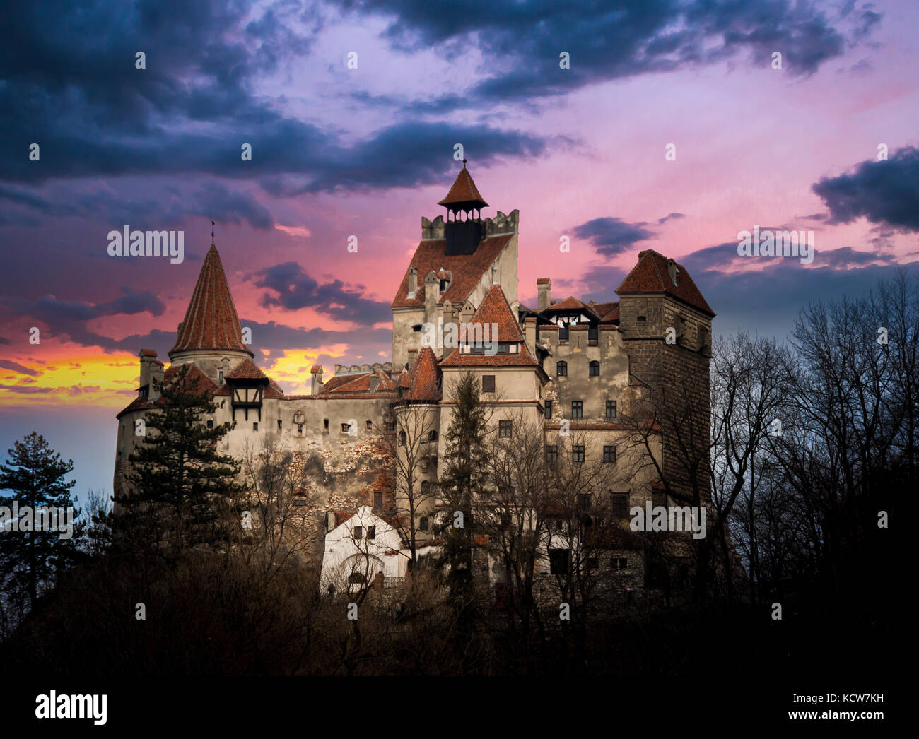 Castello di Bran, Transilvania, Romania, noto come 'dracula castello dell'. Foto Stock