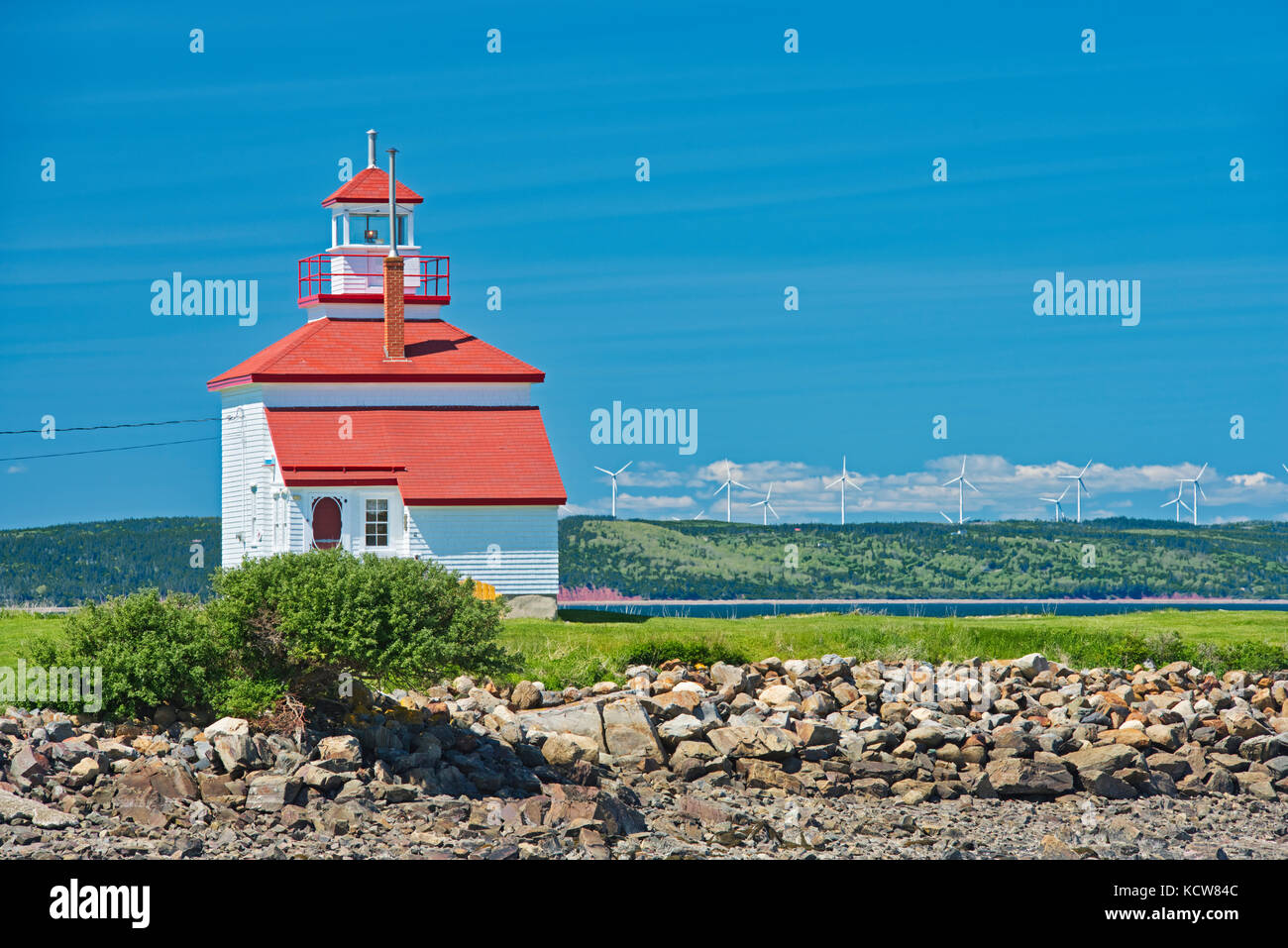 Faro sulla Baia di St.Mary, Gilbert'sCove, Nuova Scozia, Canada Foto Stock