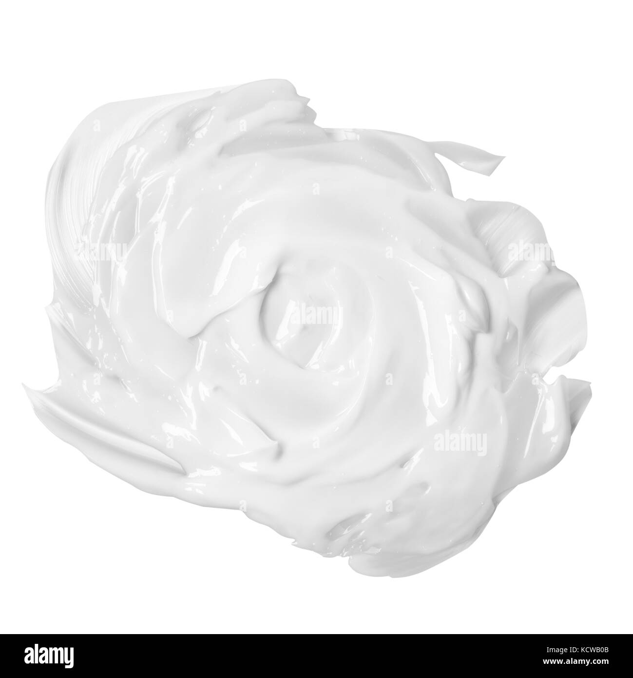 Crema cosmetica su uno sfondo bianco, isolato Foto Stock