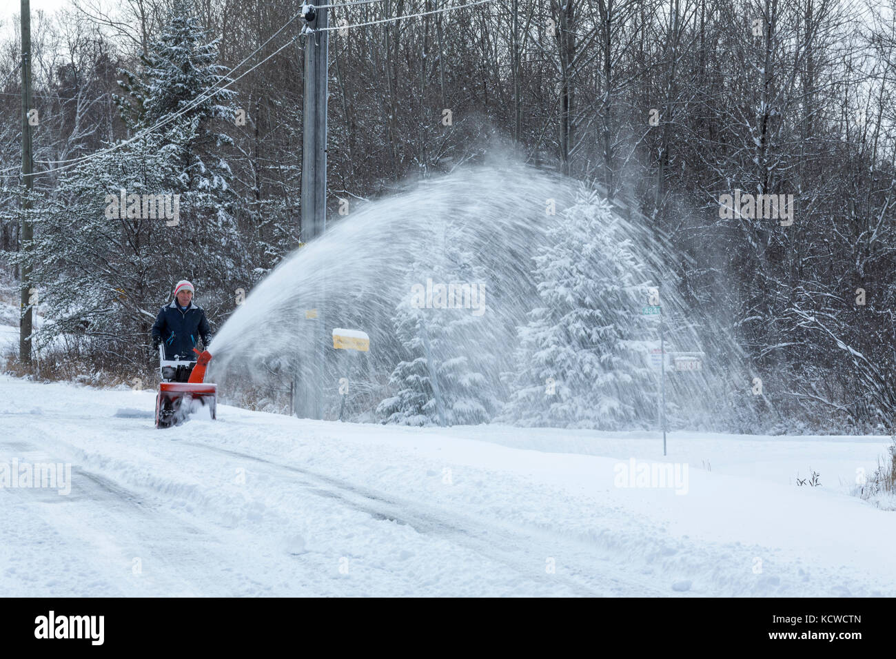 Raffiche di neve, Sudbury, ontario, Canada Foto Stock