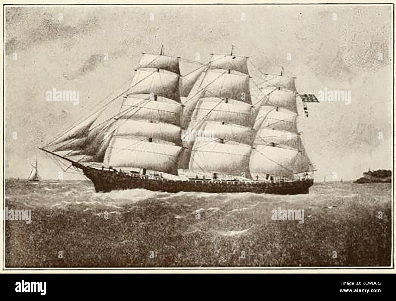 Il 1687 ton , triple adorna di noi nave DANIEL I. TENNEY - Costruito Newburyport 1875 Foto Stock