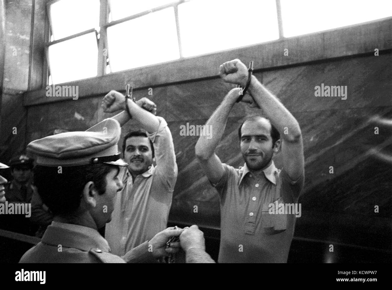 Prova per i terroristi delle Brigate rosse casaletti e zuffada (Milano, 1976) Foto Stock