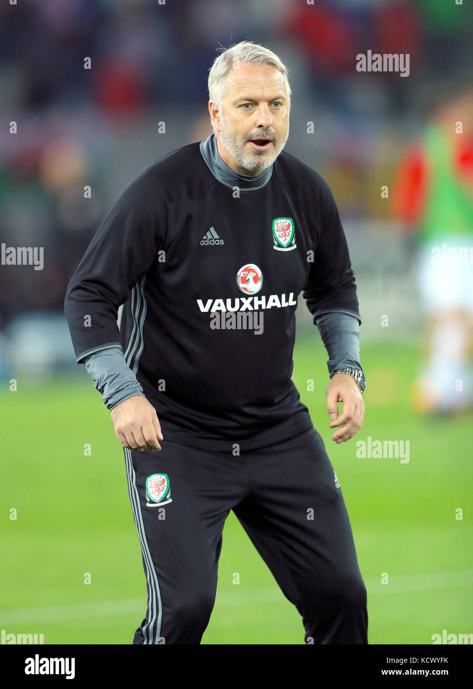 Wales Coach Kit Symons durante le Qualifiche della Coppa del mondo FIFA 2018, partita del Gruppo D alla Boris Paichadze Dinamo Arena, Tbilisi. PREMERE ASSOCIAZIONE foto. Data immagine: Venerdì 6 ottobre 2017. Scopri la storia della Pennsylvania SOCCER Georgia. Il credito fotografico dovrebbe essere: Tim Goode/PA Wire. RESTRIZIONI: Solo per uso editoriale, nessun uso commerciale senza previa autorizzazione. Foto Stock