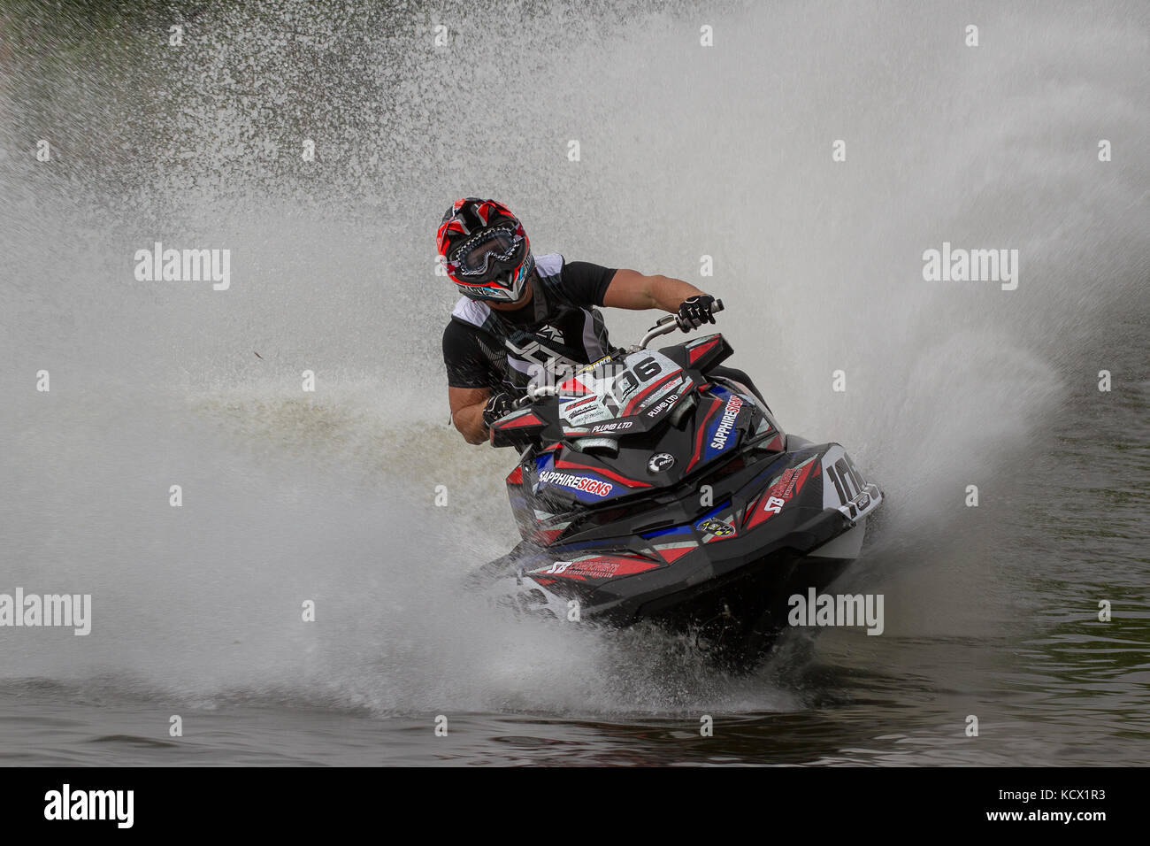 Jet Ski Racing nel JSRA campionato britannico a Avon, Preston, Regno Unito Foto Stock