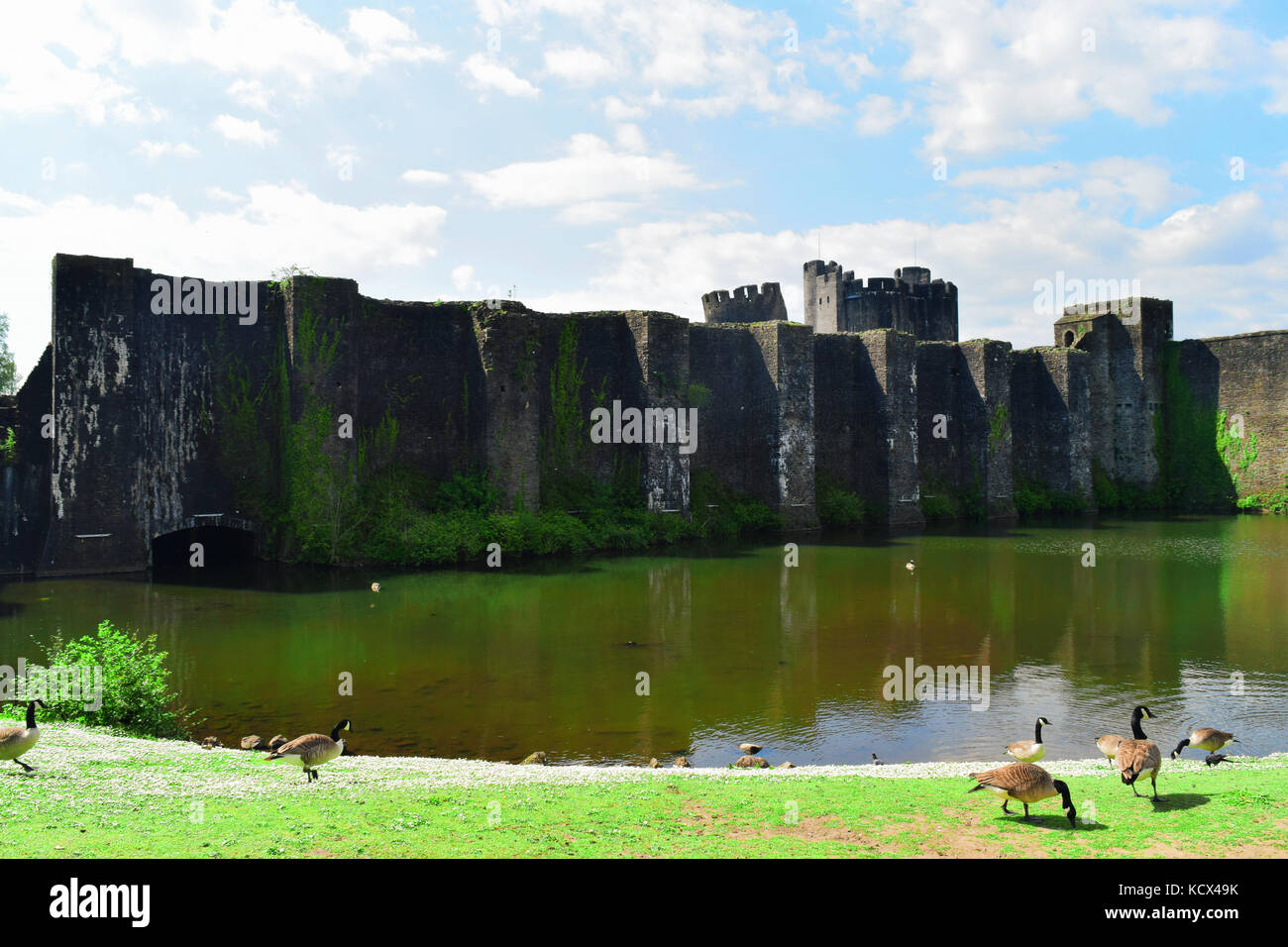 Castello di Caerphilly Foto Stock