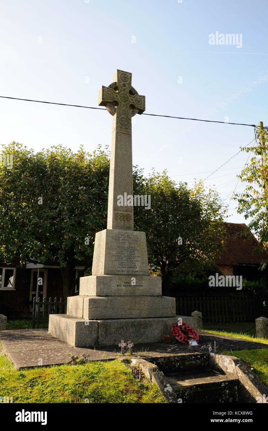 War Memorial, Long Marston, Hertfordshire Foto Stock