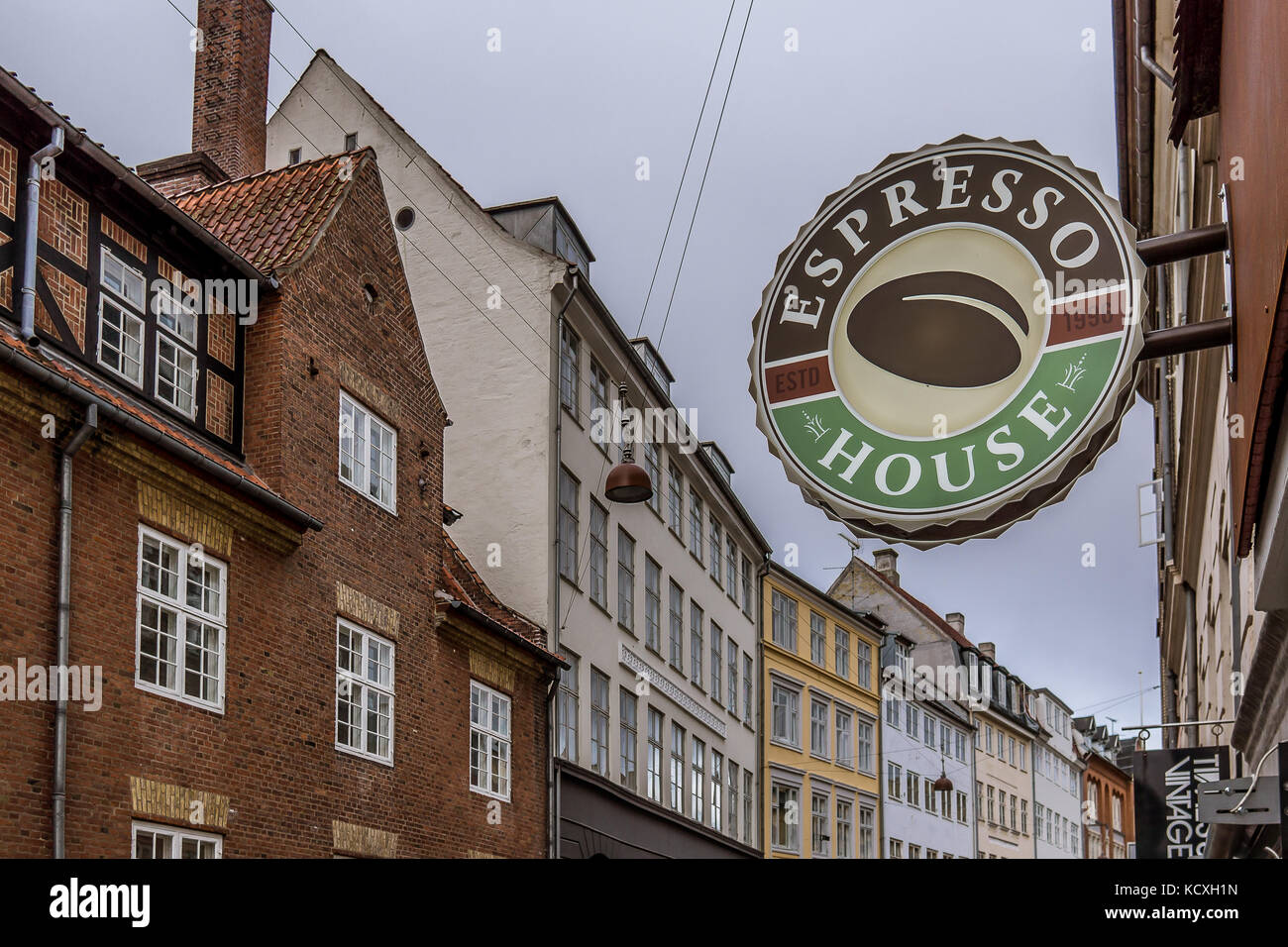 Segno del coffee shop espresso house di copenhagen, Danimarca. 21 settembre 2017 Foto Stock