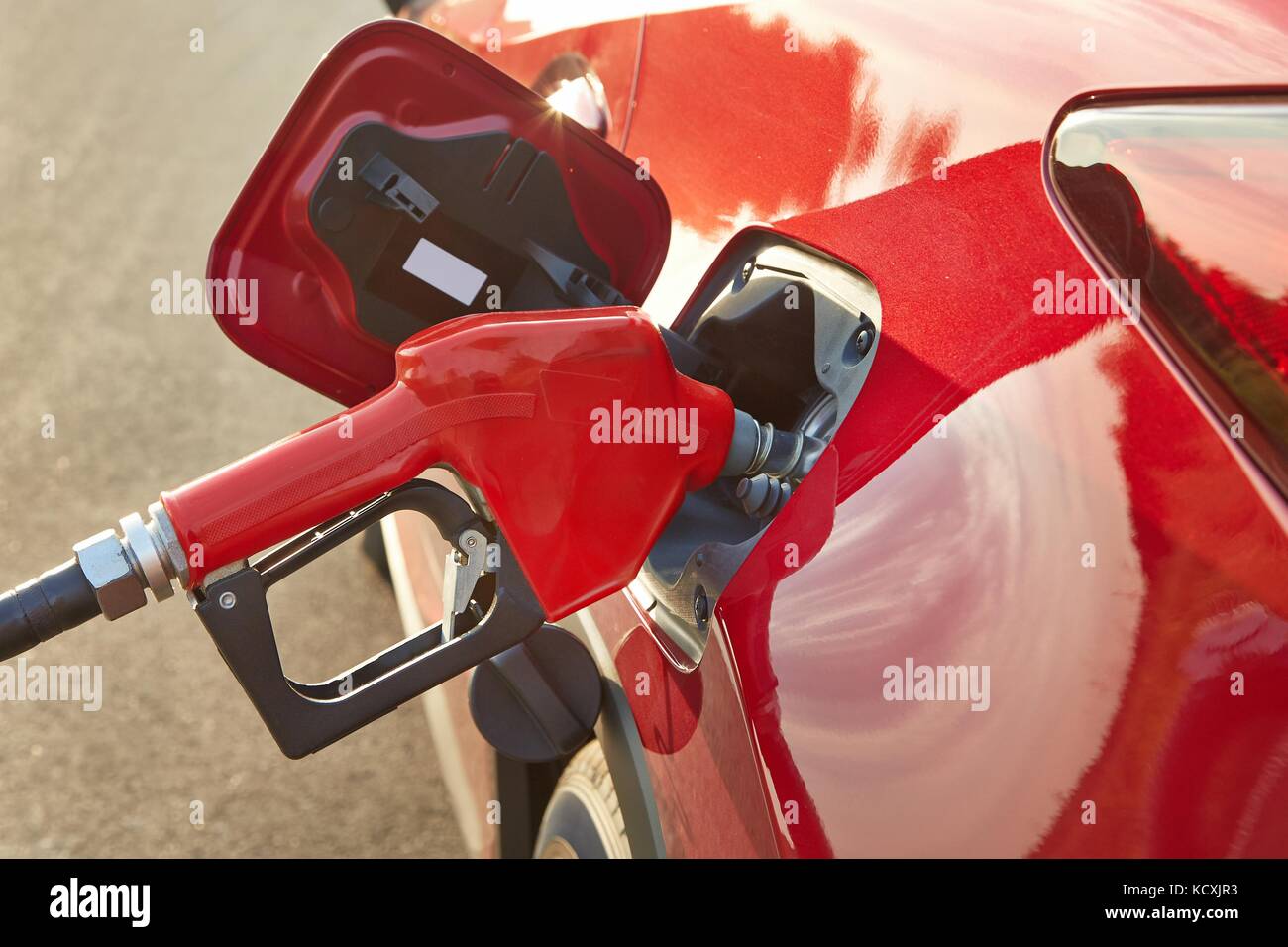 Ugello carburante il riempimento Foto Stock