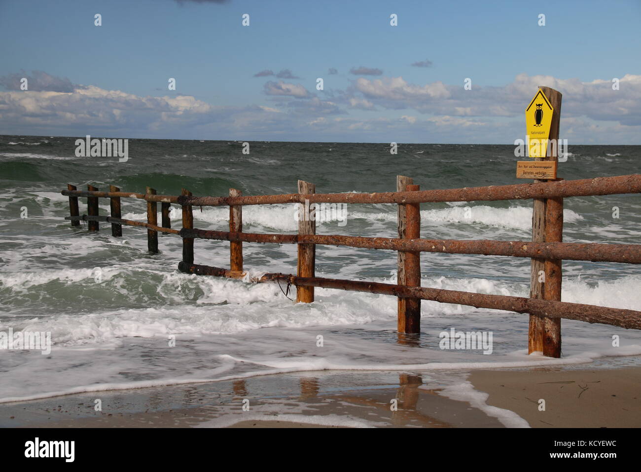 Entree del western pomerania area laguna parco nazionale. è uno dei più grandi parchi nazionali in Germania, del mar Baltico. Foto Stock