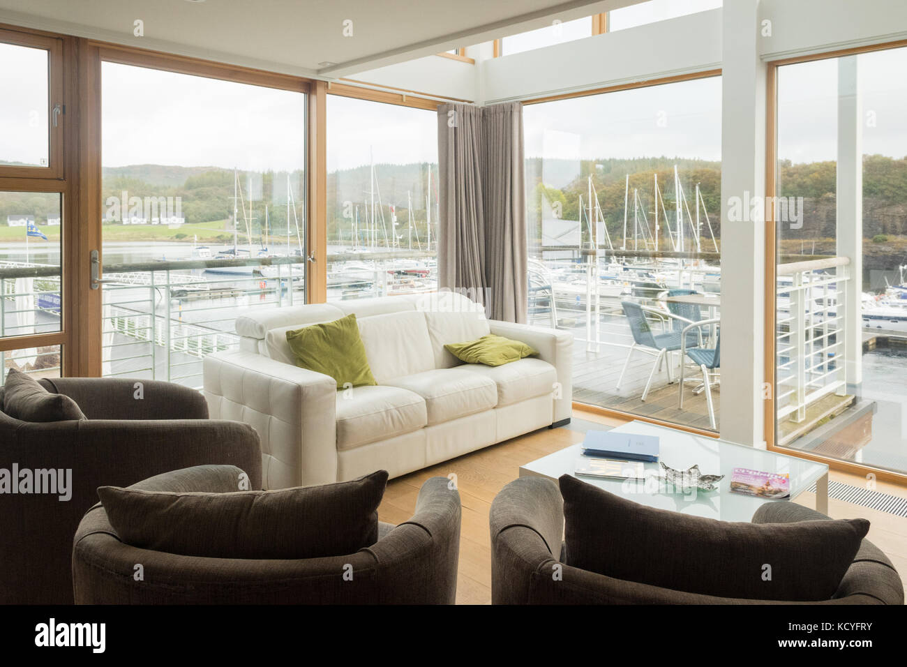 Portavadie Marina Luxury Holiday Apartment Interior, Portavadie, Loch Fyne, Argyll and Bute, Scozia, REGNO UNITO Foto Stock