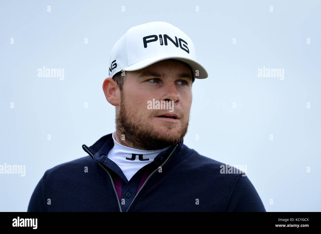 Inghilterra Tyrrell Hatton durante il quarto giorno del campionato Alfred Dunhill Links St Andrews Old Course, Fife. Foto Stock