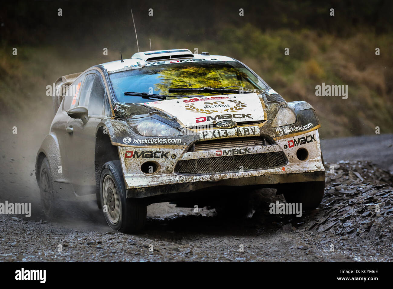 Ott Tanak al Galles World Rally Championship (WRC) Rally GB in Galles, Regno Unito Foto Stock