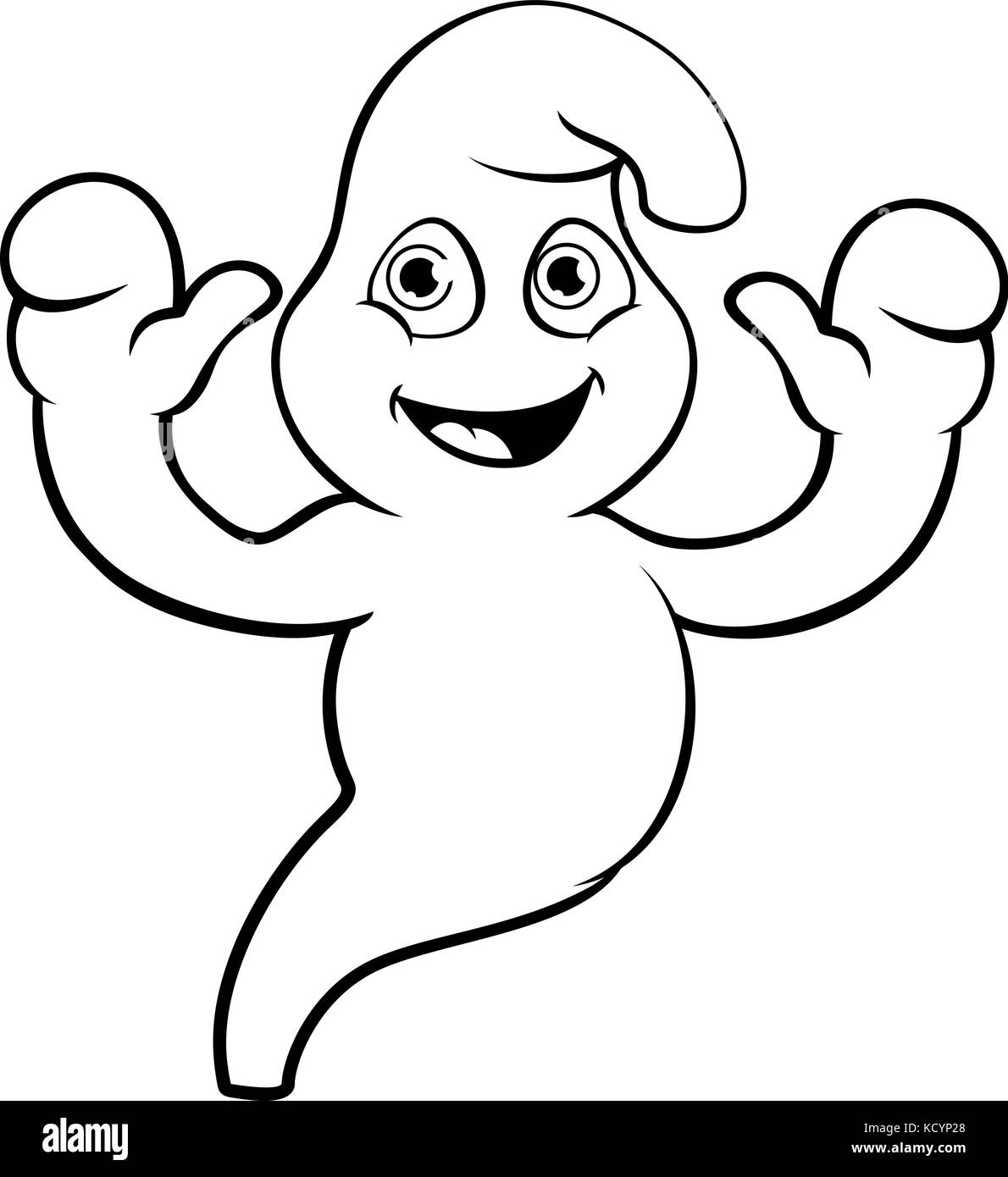 Personaggio fantasma di Halloween carino Illustrazione Vettoriale