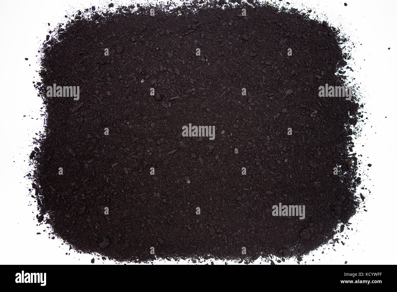 Il suolo, sporcizia isolati su sfondo bianco Foto Stock