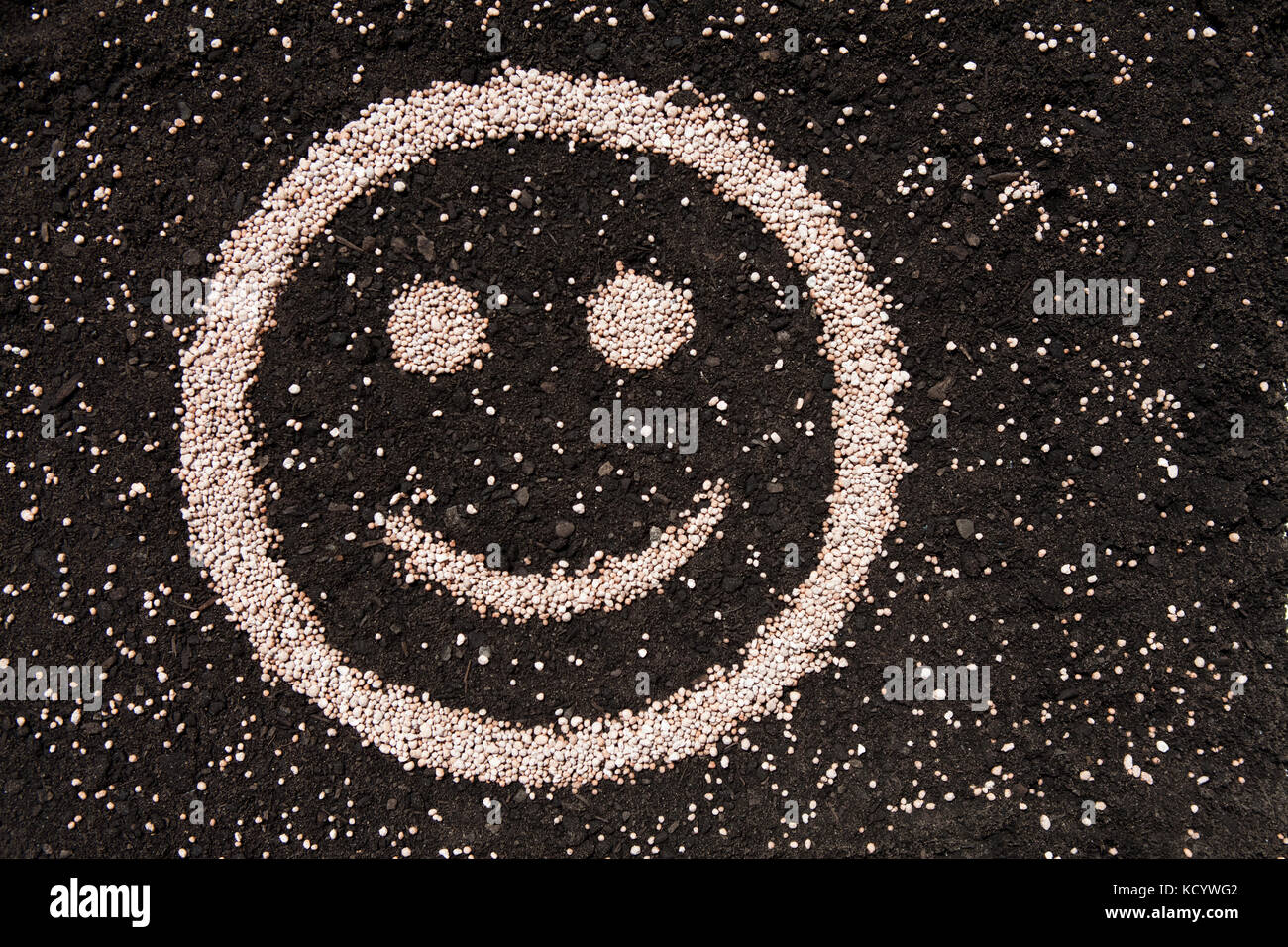Suolo Smiley face, concetto seminativi Foto Stock